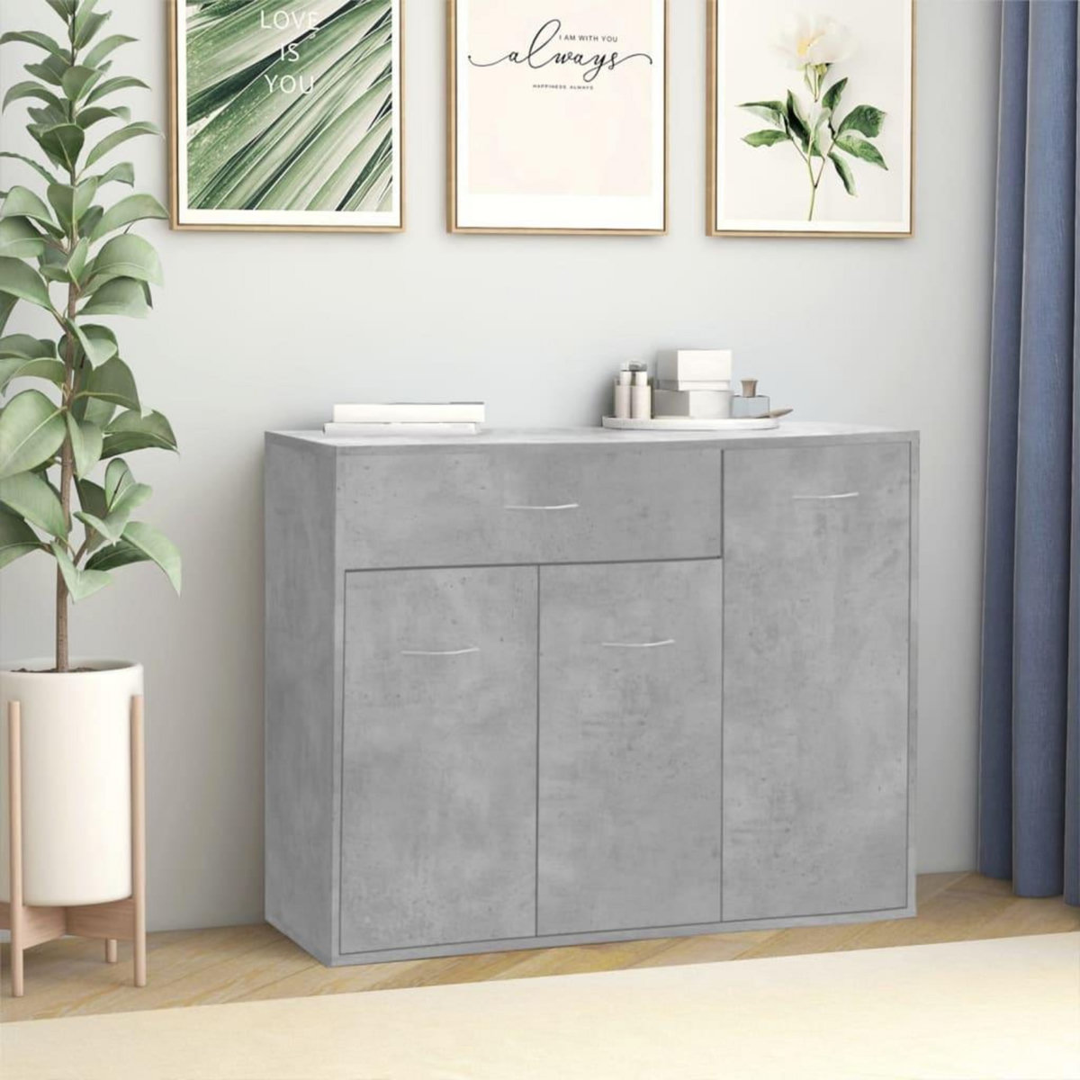 VIDAXL Buffet Gris beton 88x30x70 cm Bois d'ingenierie