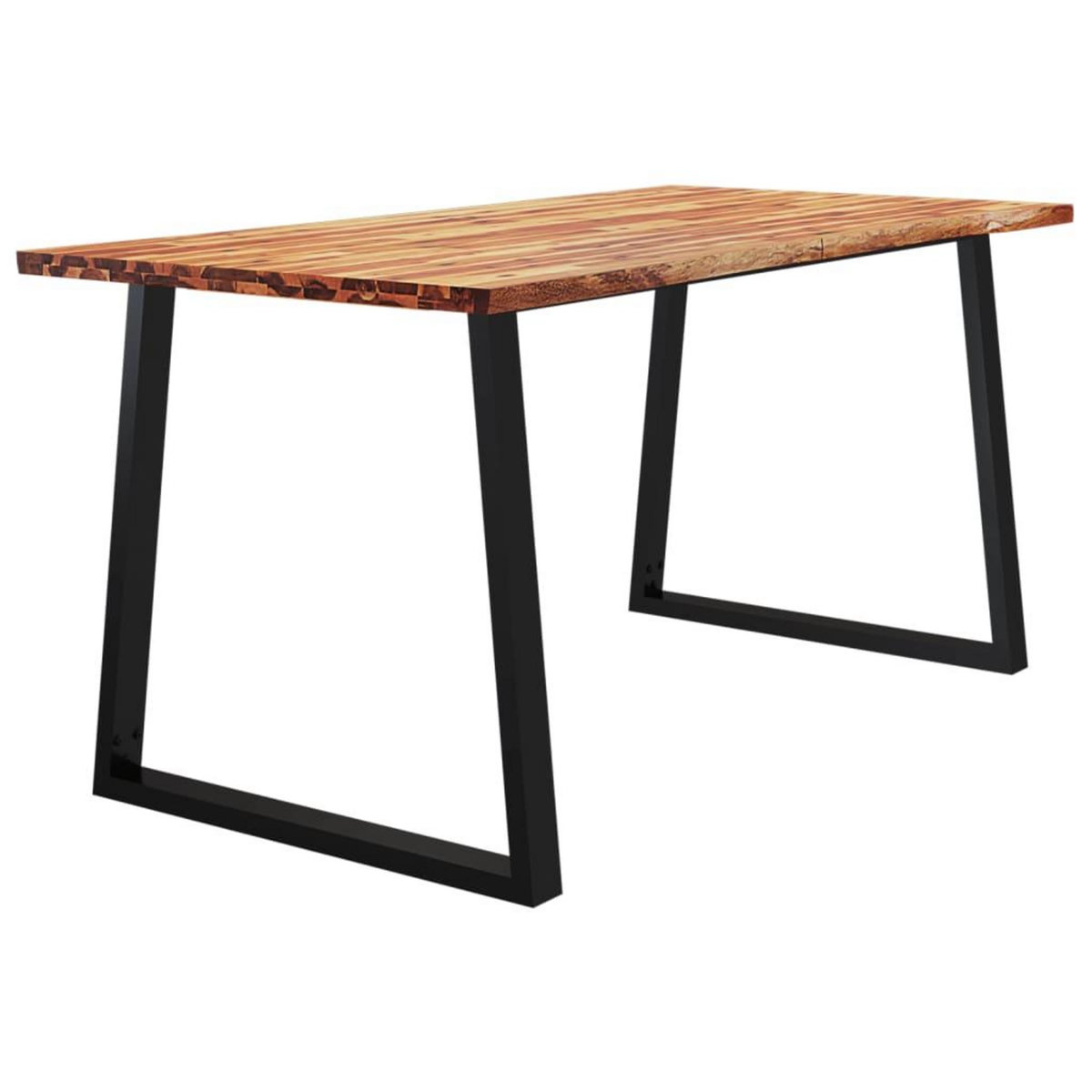 VIDAXL Table a manger 160x80x75 cm bois d'acacia solide a bord vif