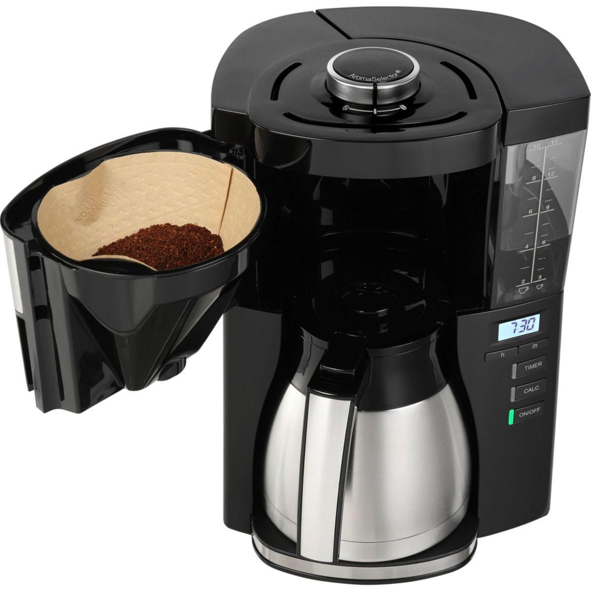 Voir la diapositive 5 : Melitta Cafetière filtre look v therm timer noir acier brossé