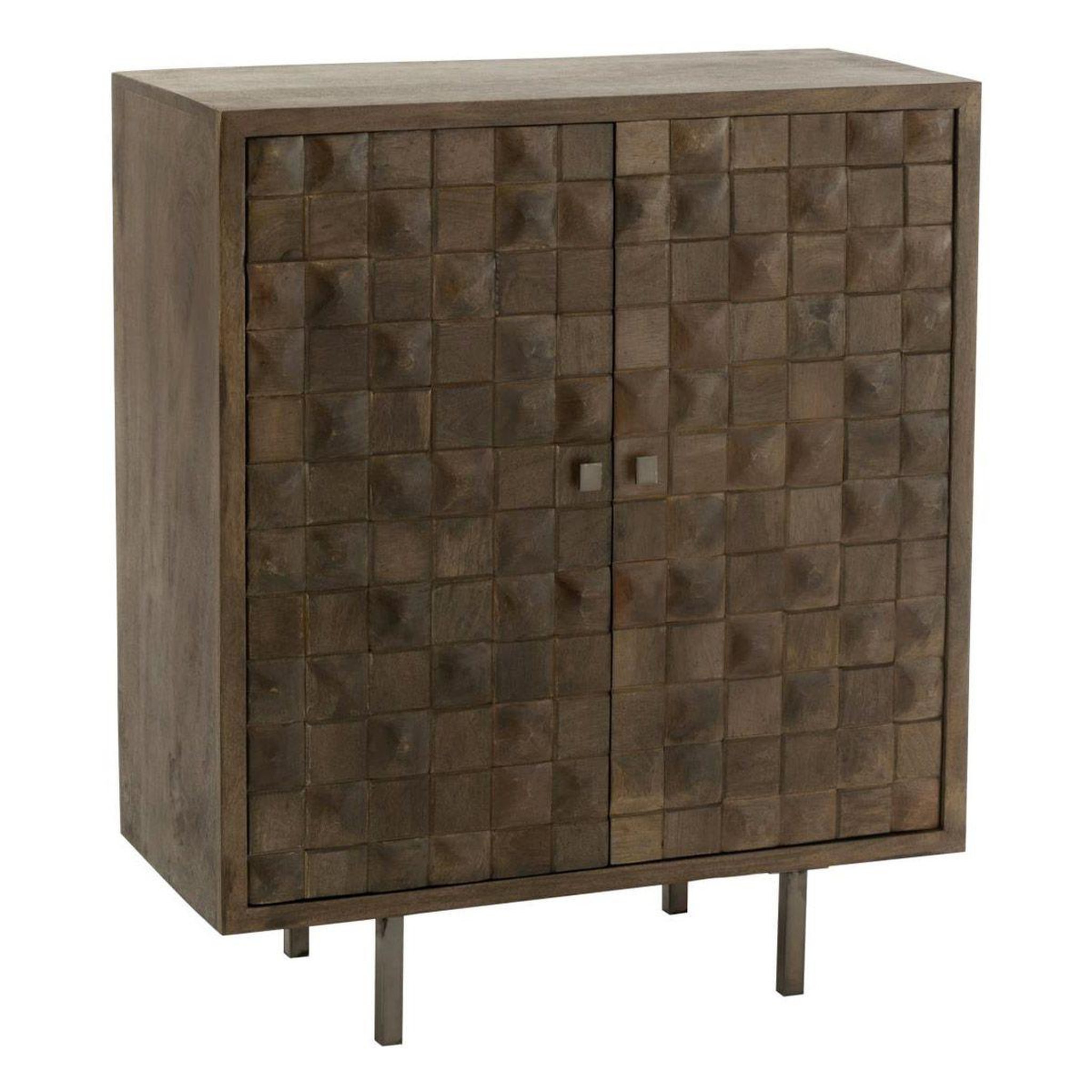 Voir la diapositive 1 : J-LINE Commode 2 portes  pino  104cm marron