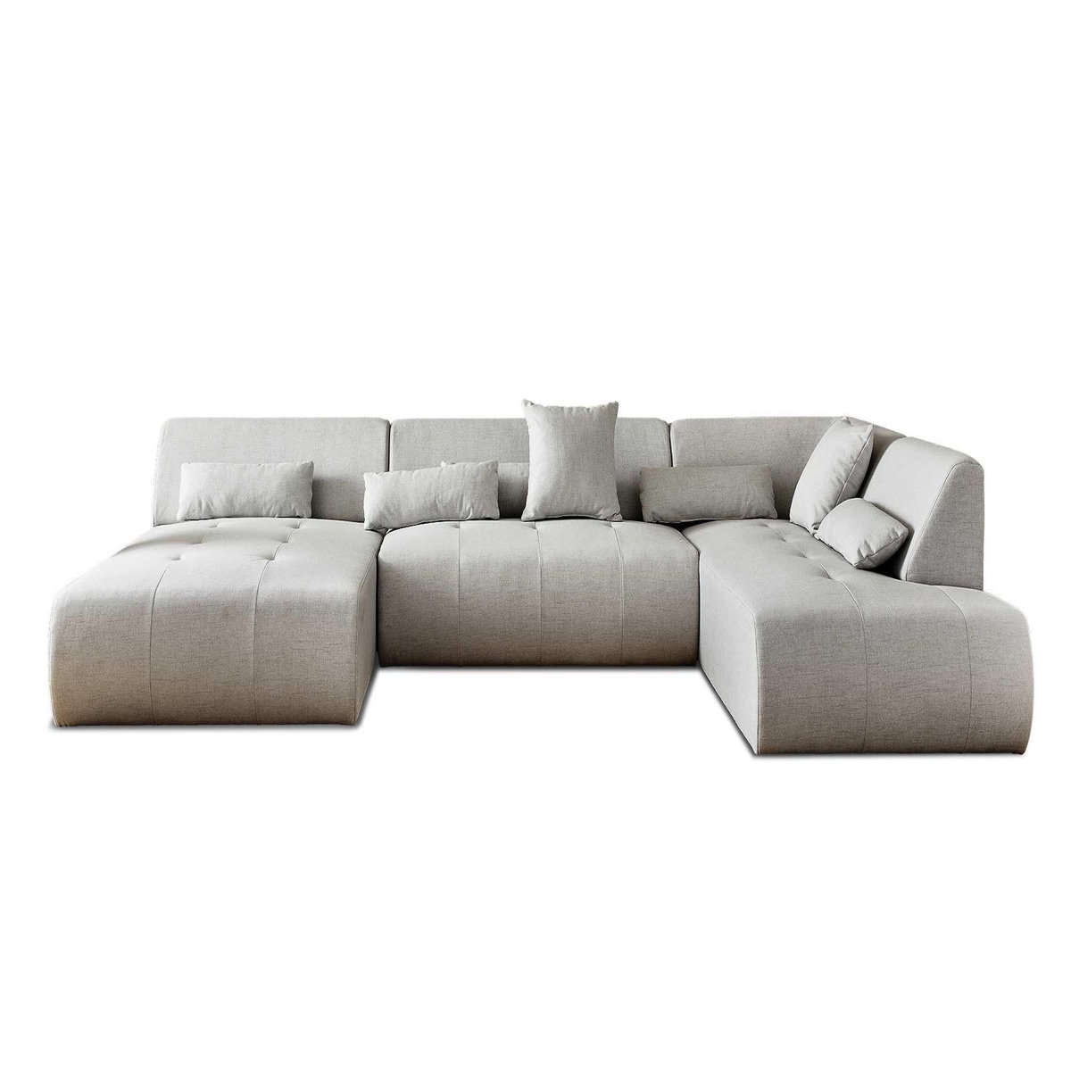 LISA DESIGN Onyx - canapé panoramique d'angle droit 7 places - en tissu