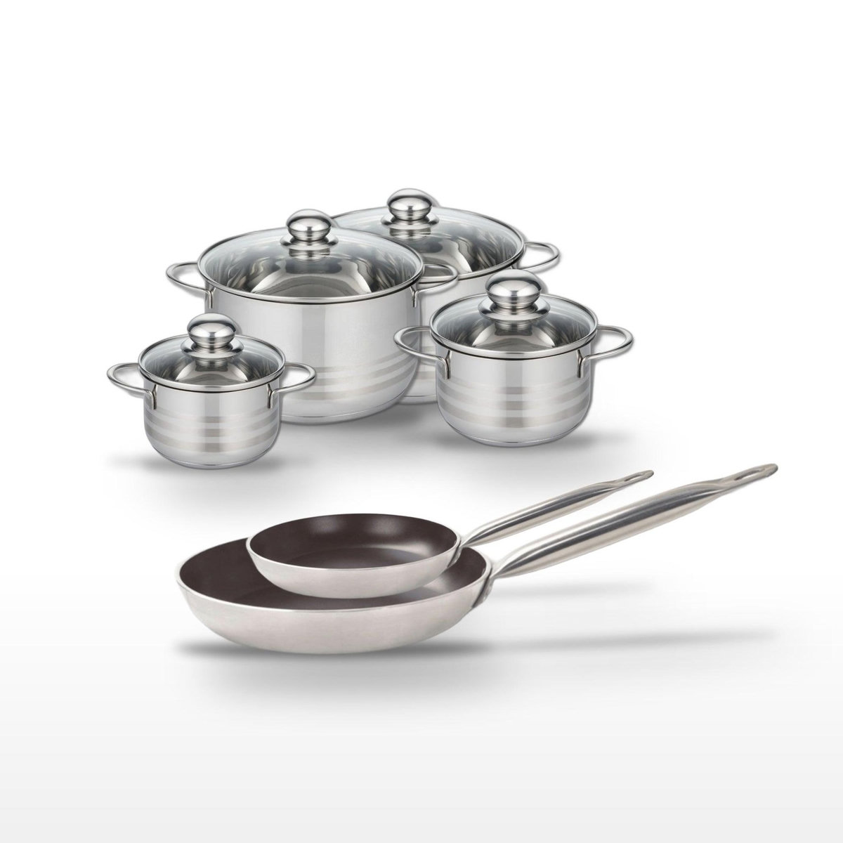 ELO Lot Poêles 24/32cm & Faitouts 14/16/20/24cm Elo Bistro Line