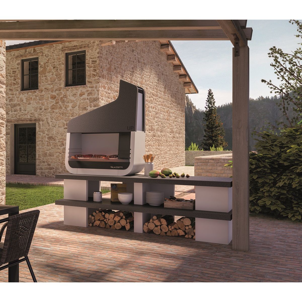 PALAZZETTI Cuisine extérieur barbecue pierre UP 