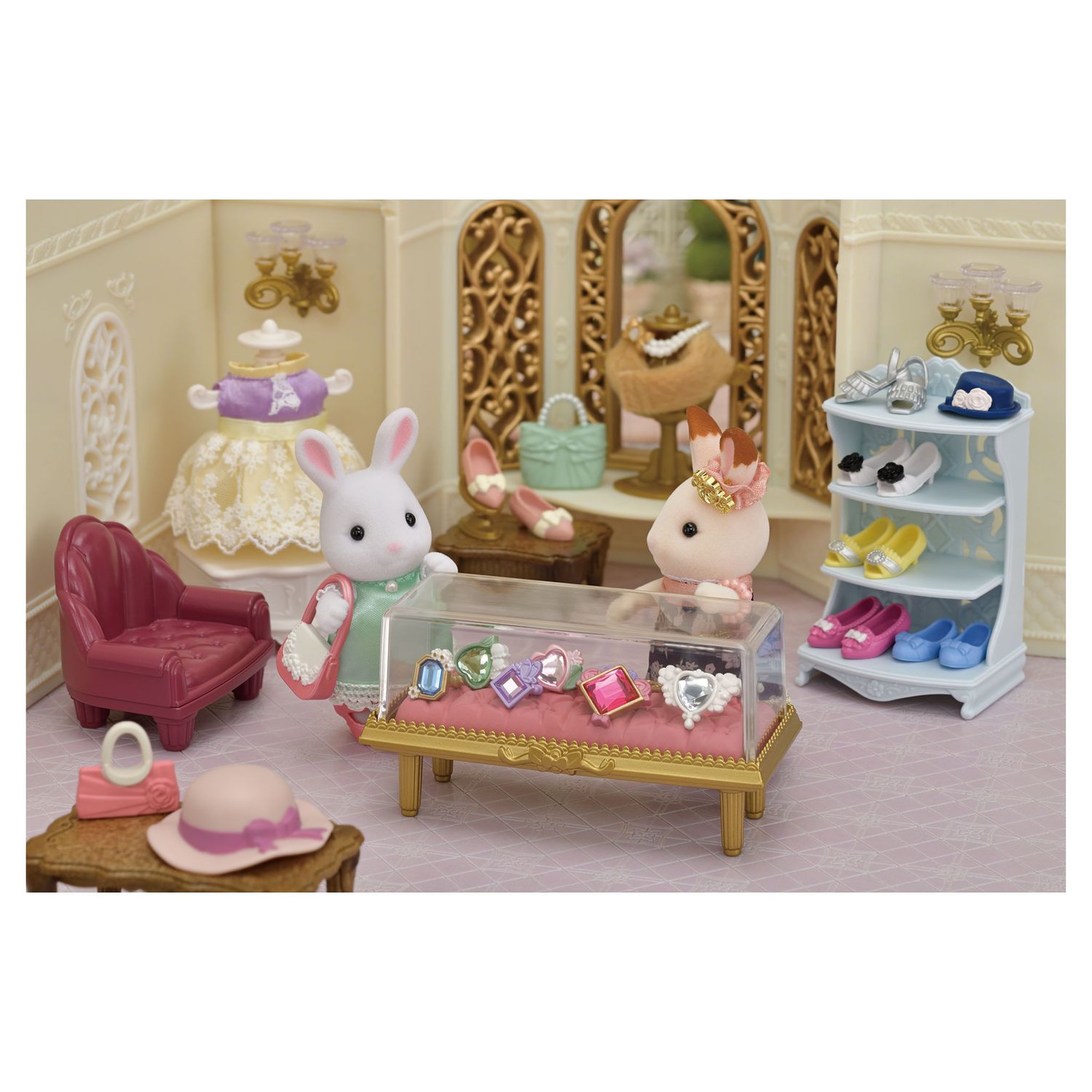 Voir la diapositive 5 : Epoch d'Enfance 5647 La valisette de mode et grande s&oelig;ur lapin neige - Sylvanian Families