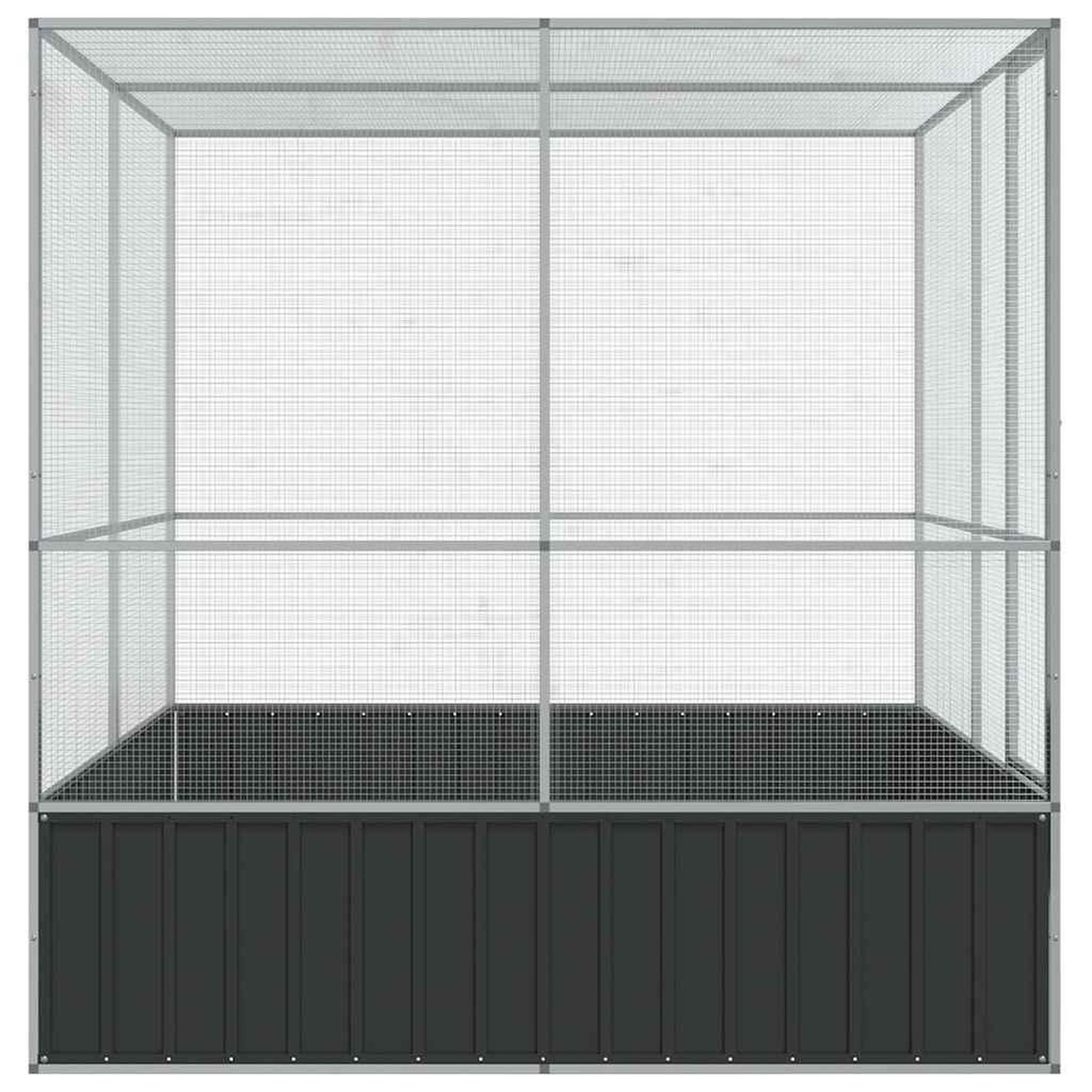 Voir la diapositive 5 : VIDAXL Voliere argente 211x207x212 cm acier