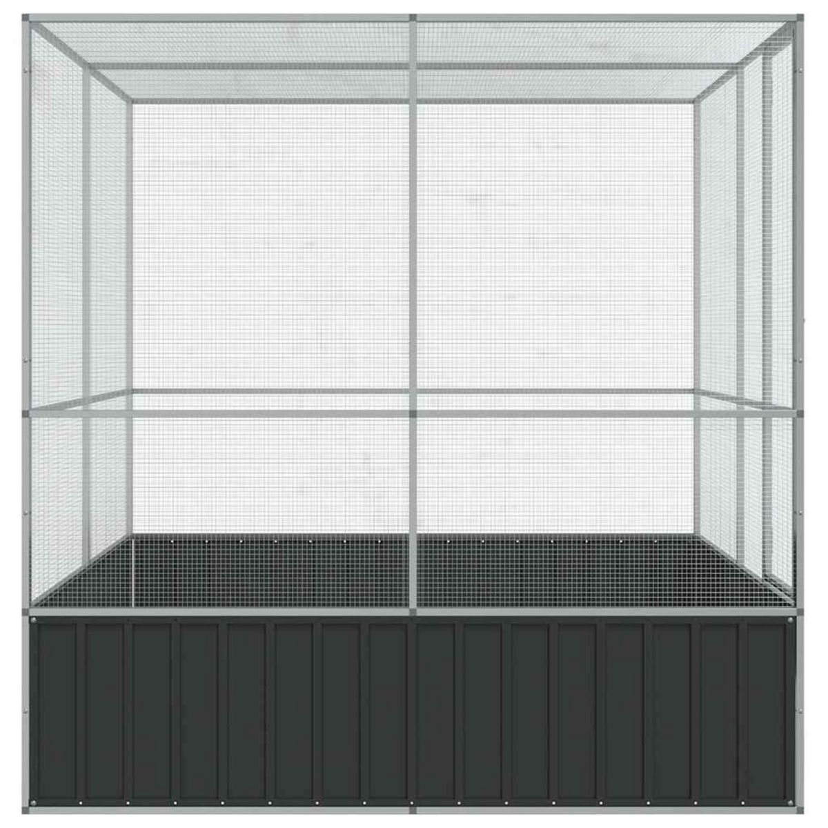 VIDAXL Voliere argente 211x207x212 cm acier