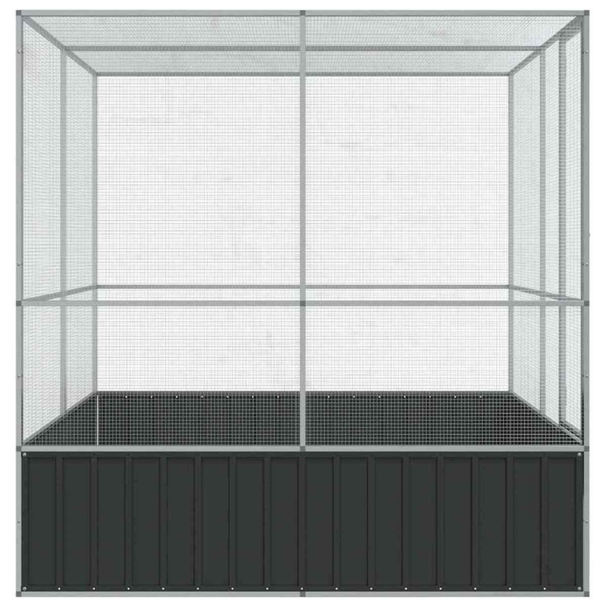 VIDAXL Voliere argente 211x207x212 cm acier