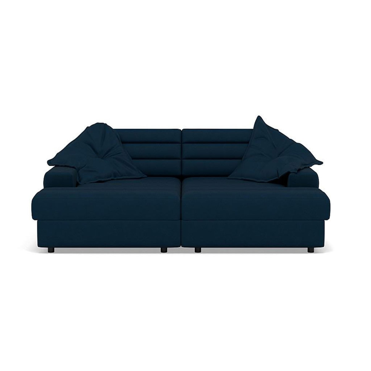 LISA DESIGN Loredana - canapé droit 4 places double méridienne - assise profonde - en tissu texturé