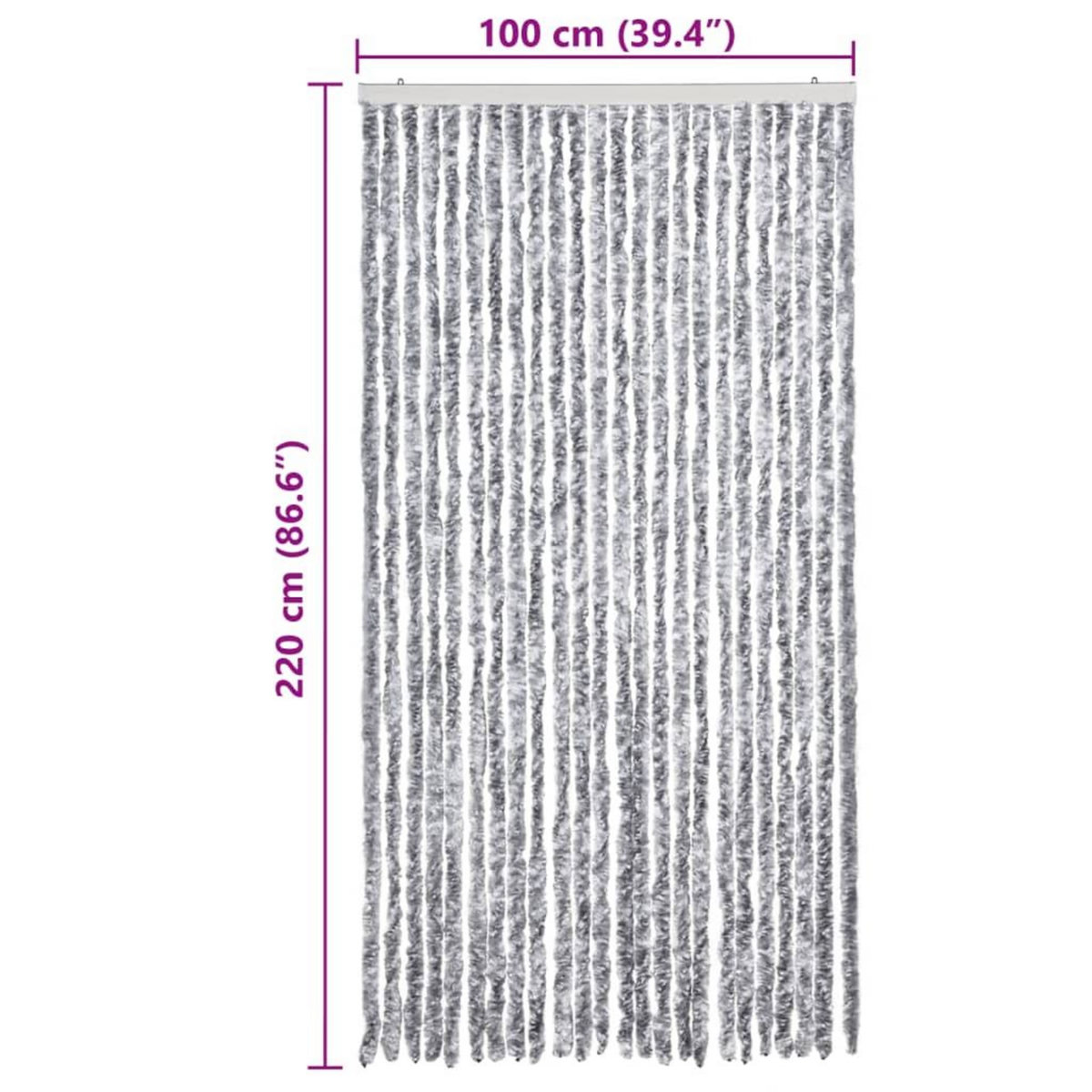 VIDAXL Moustiquaire Blanc et gris 100x220 cm Chenille