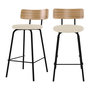 Voir la diapositive 1 : Rendez vous déco Lot de 2 chaises pour îlot central 64 cm en tissu bouclé blanc cassé-Alize