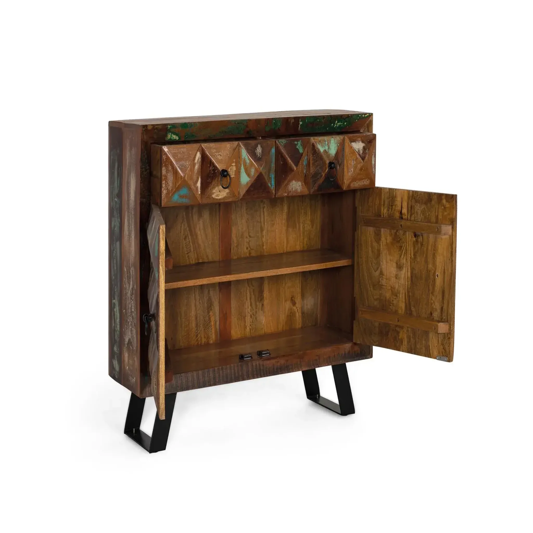 Voir la diapositive 2 : GINER Y COLOMER SL Commode en bois de manguier 100 cm style industriel moderne