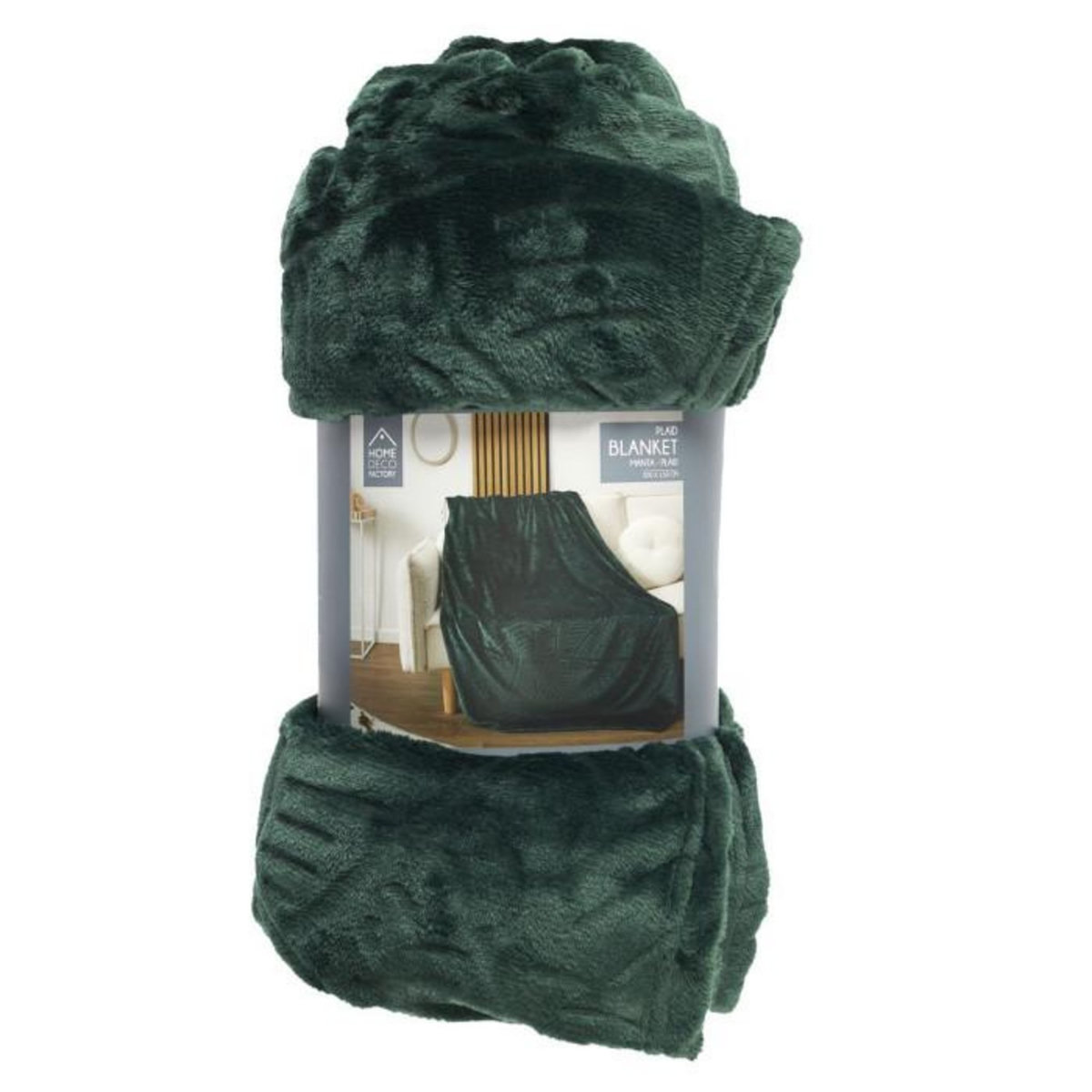 Paris Prix Plaid Flanelle Embosse  Roméo  150x200cm Vert Sapin