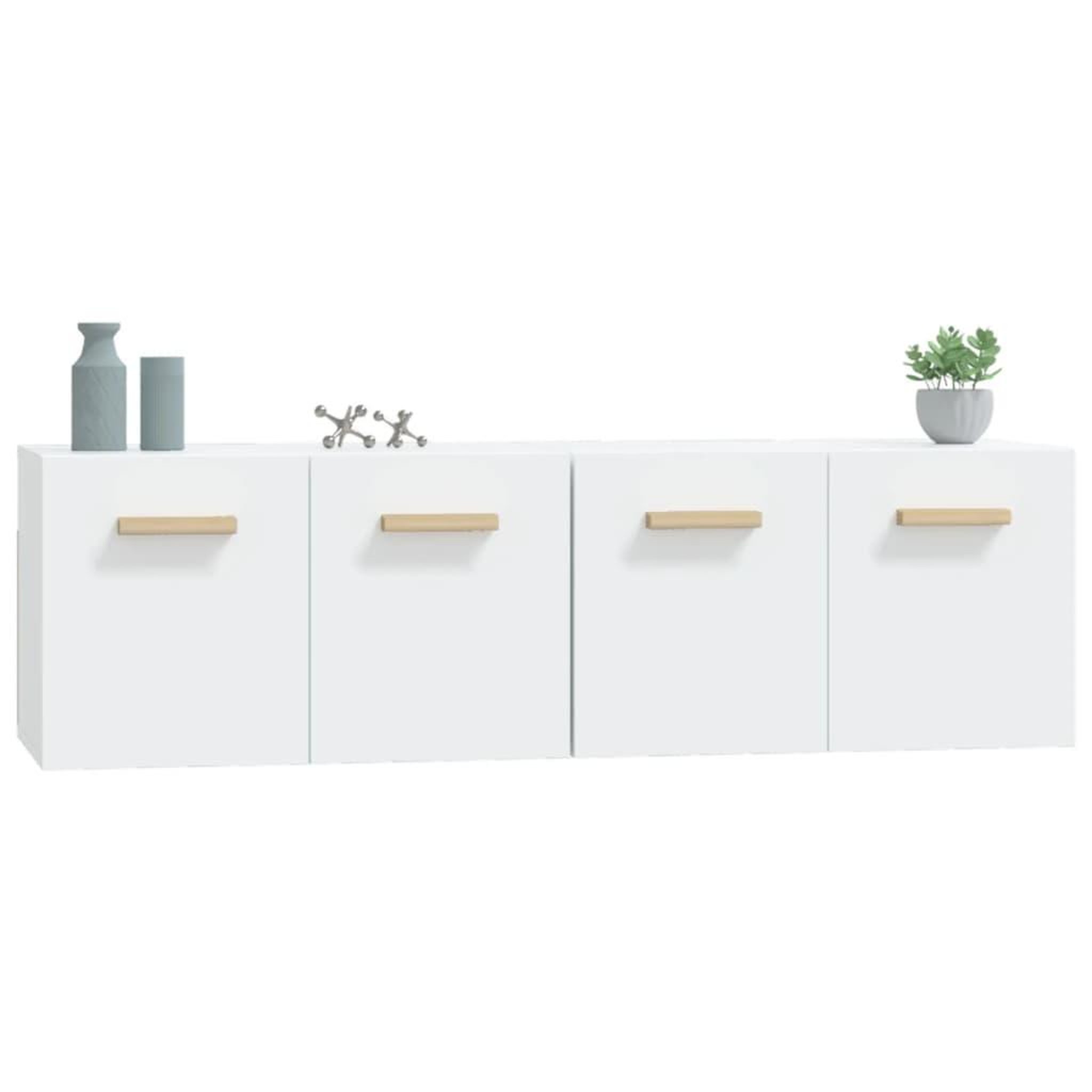 Voir la diapositive 4 : VIDAXL Armoires murales 2 pcs Blanc 60x36,5x35 cm Bois d'ingenierie