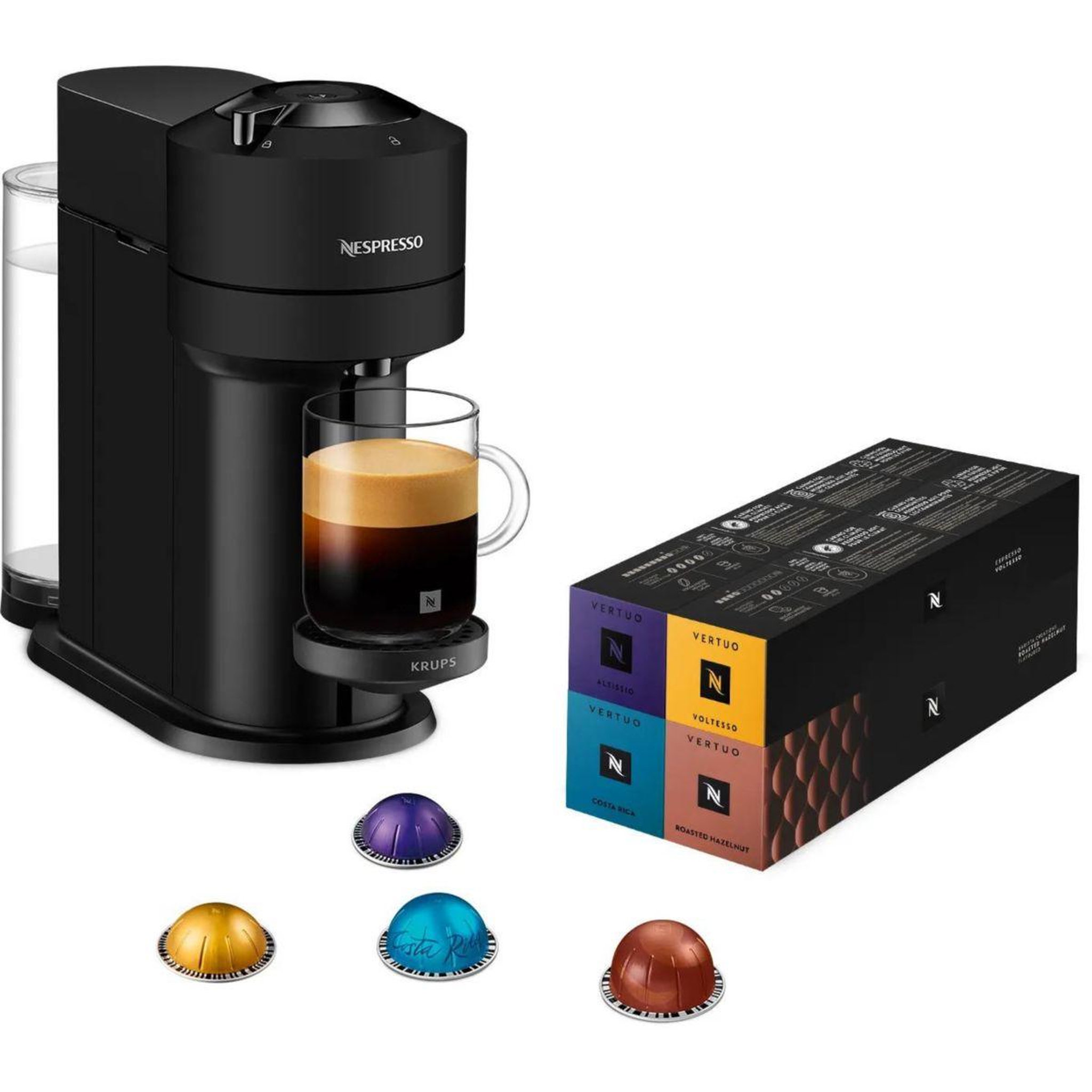 KRUPS Nespresso vertuo next nespresso noir mat et 52 cap