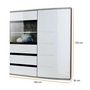 Voir la diapositive 2 : Paris Prix Buffet Design 2 Portes  Ontario  125cm Blanc