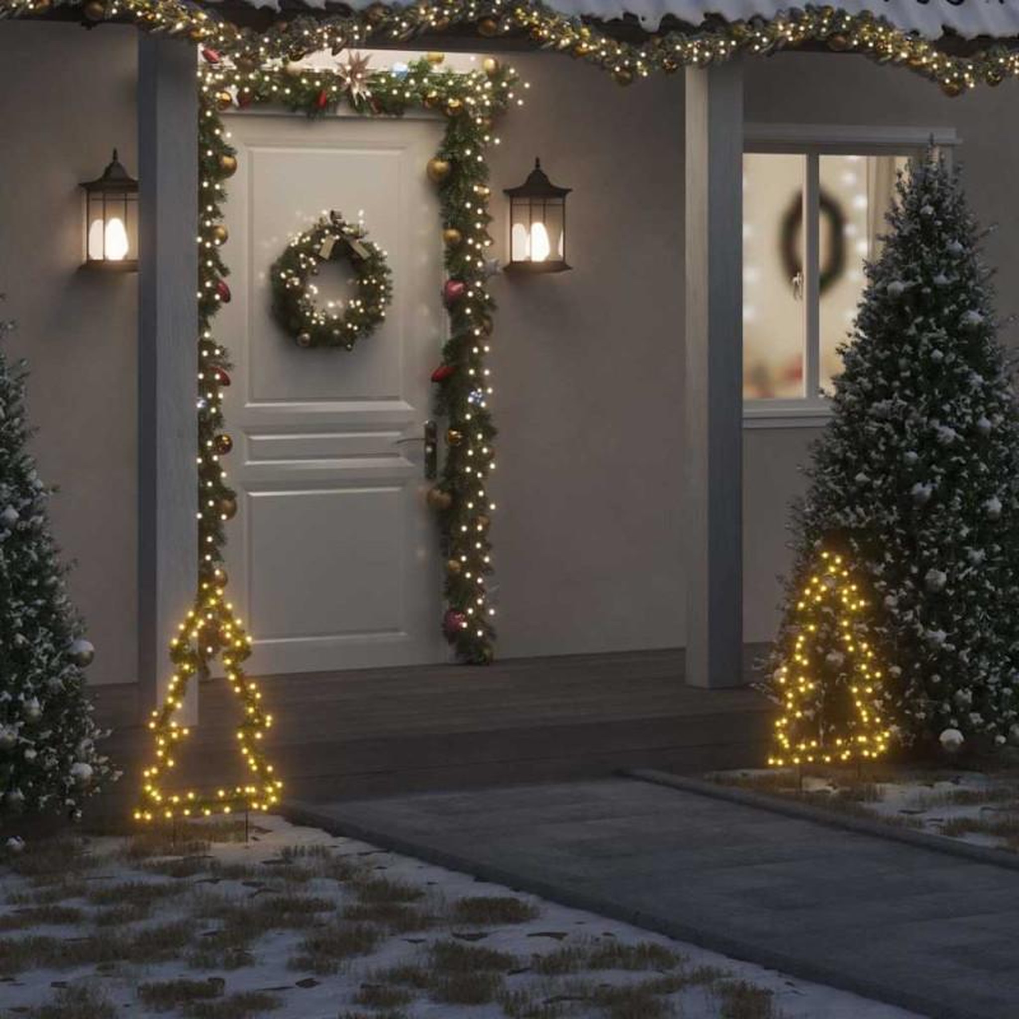 Voir la diapositive 1 : VIDAXL Décoration lumineuse arbre de Noël avec piquets 80 LED 60 cm
