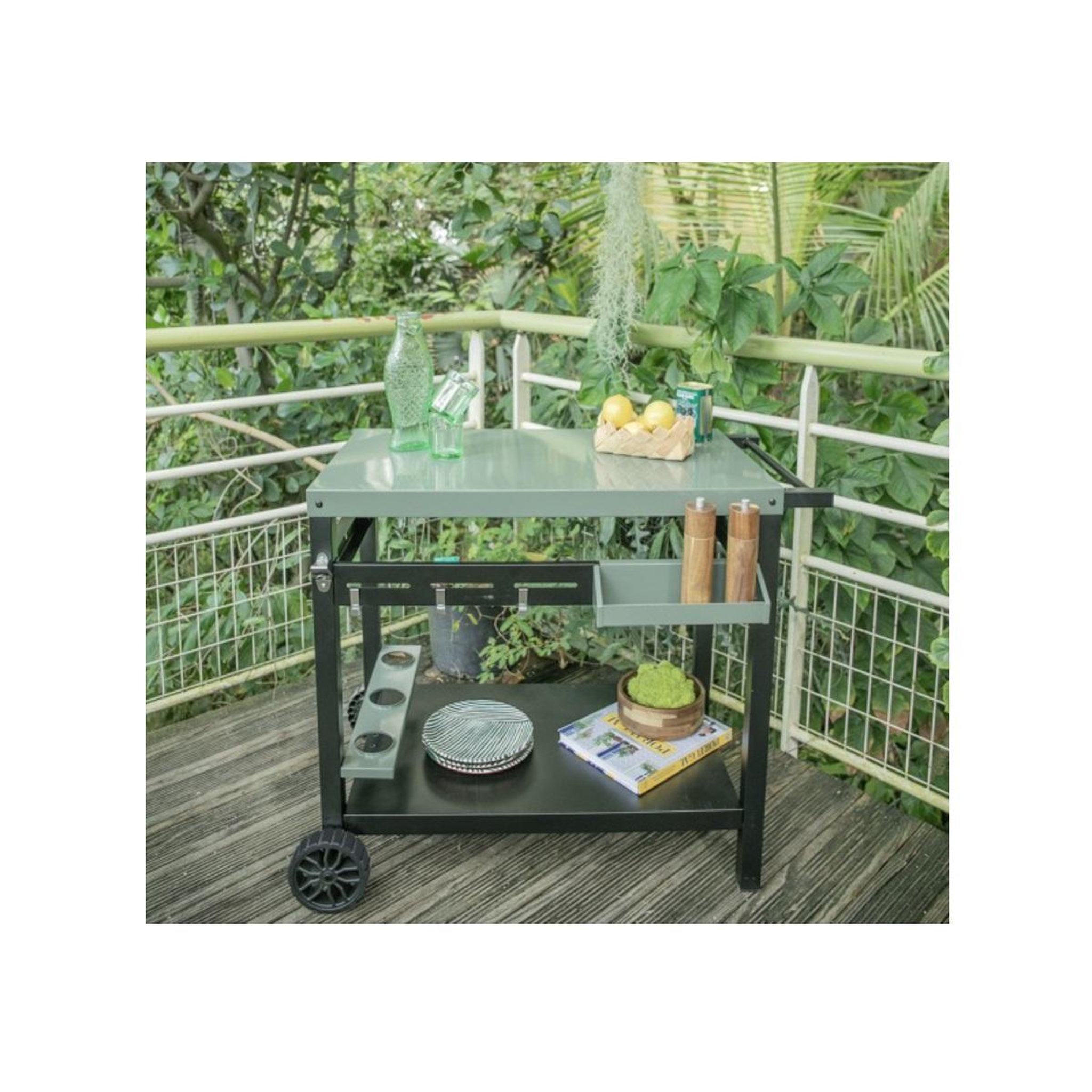Voir la diapositive 3 : LIVOO Desserte kaki 100.5x63x81cm - gs167v