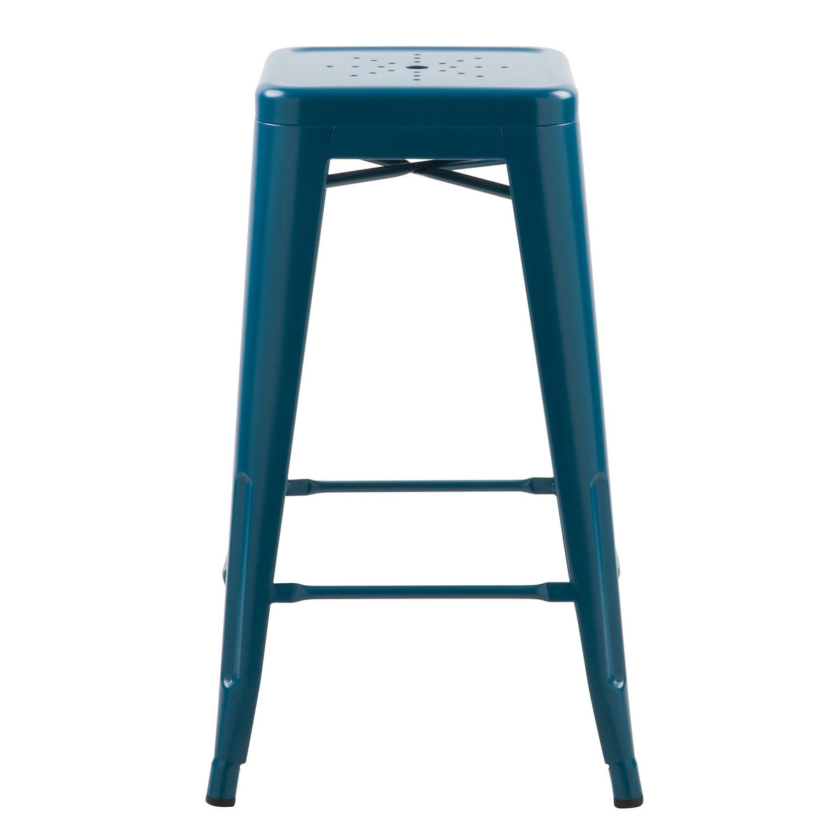 Rendez vous déco Lot de 2 tabourets pour îlot central 66 cm en métal bleu mat-Indus