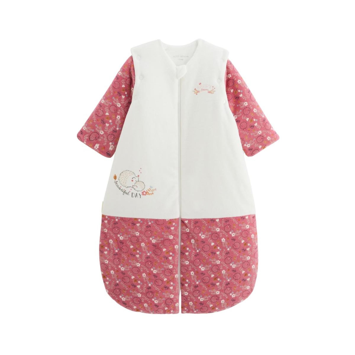 Petit Béguin Gigoteuse d'hiver en velours avec manches amovibles Happy Days