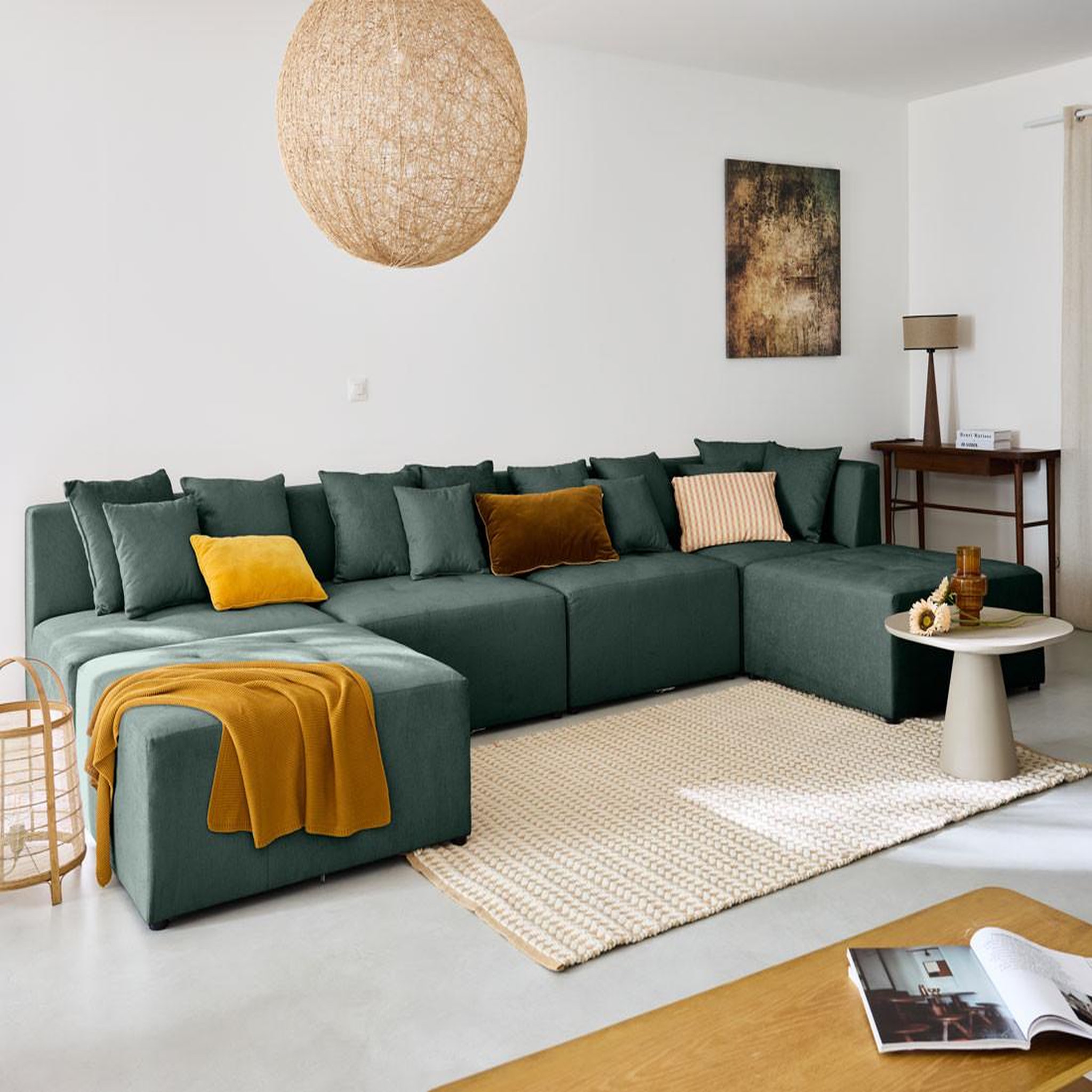 Voir la diapositive 3 : LISA DESIGN Amalfi - pouf modulable - en tissu