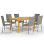 Voir la diapositive 1 : VIDAXL Ensemble a manger de jardin 7 pcs Gris