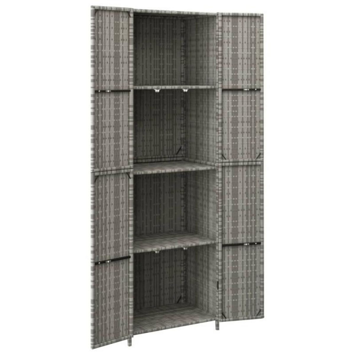 VIDAXL Armoire de rangement jardin Gris 59x40x180 cm Résine tressée