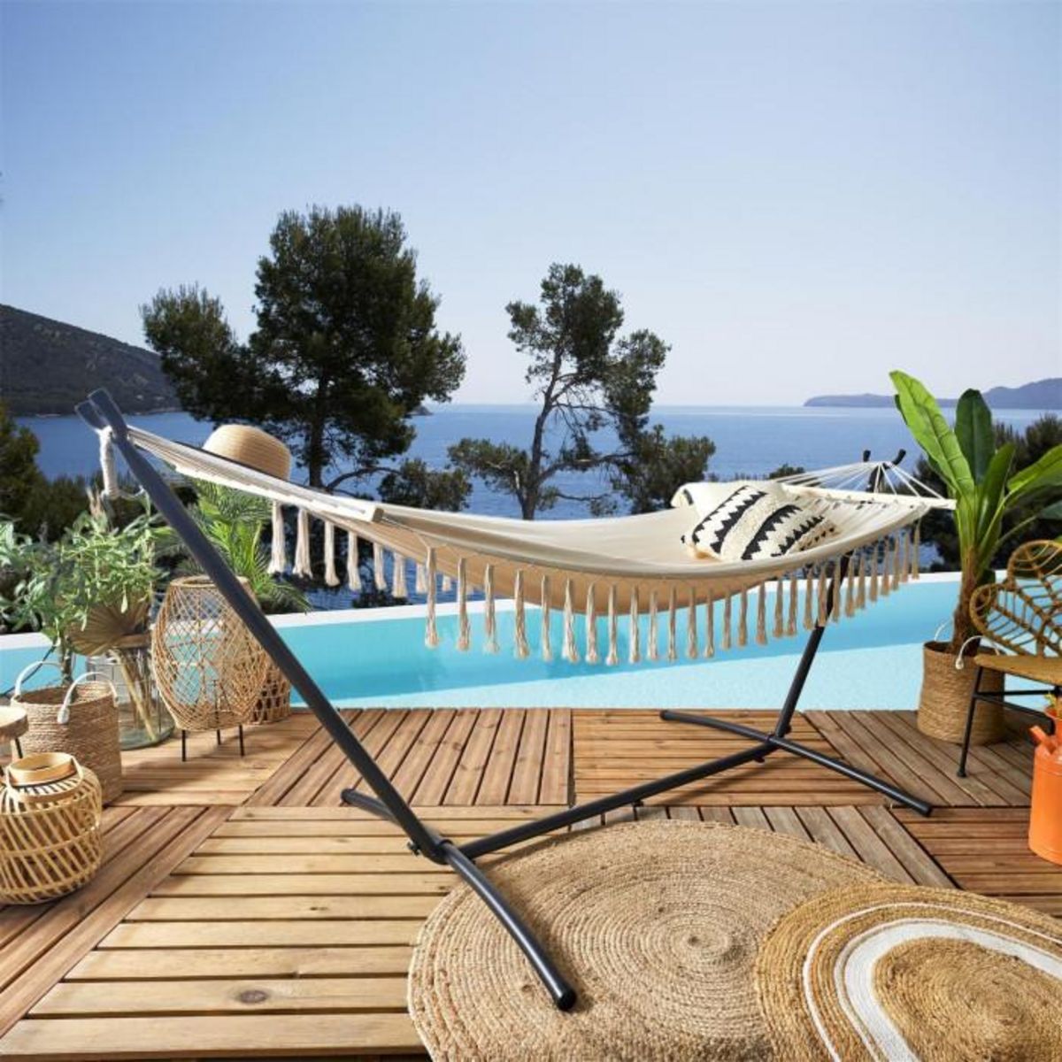 Paris Prix Hamac avec Franges  Sumatra  90x285cm Beige