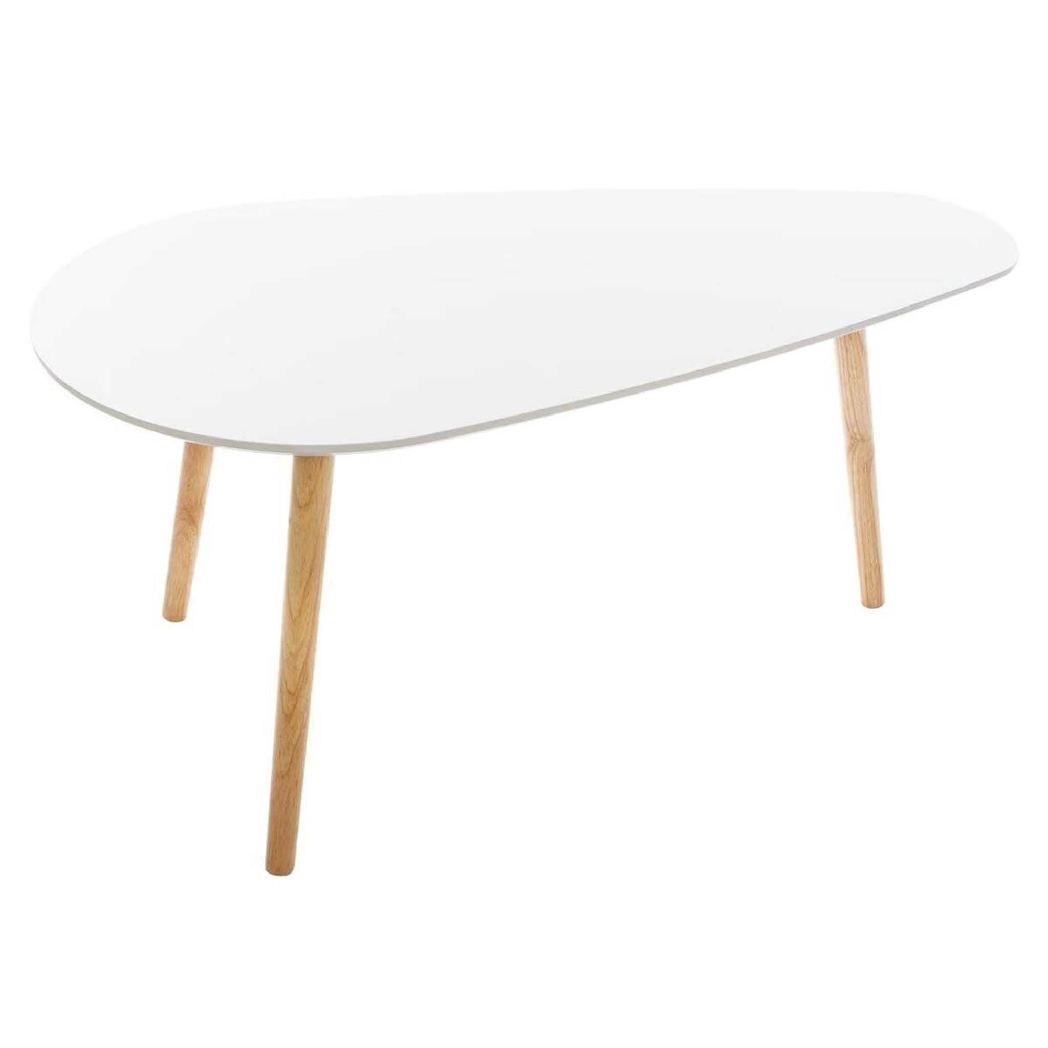 Voir la diapositive 2 : ATMOSPHERA Lot de 2 tables à café en bois  mileo  98cm blanc