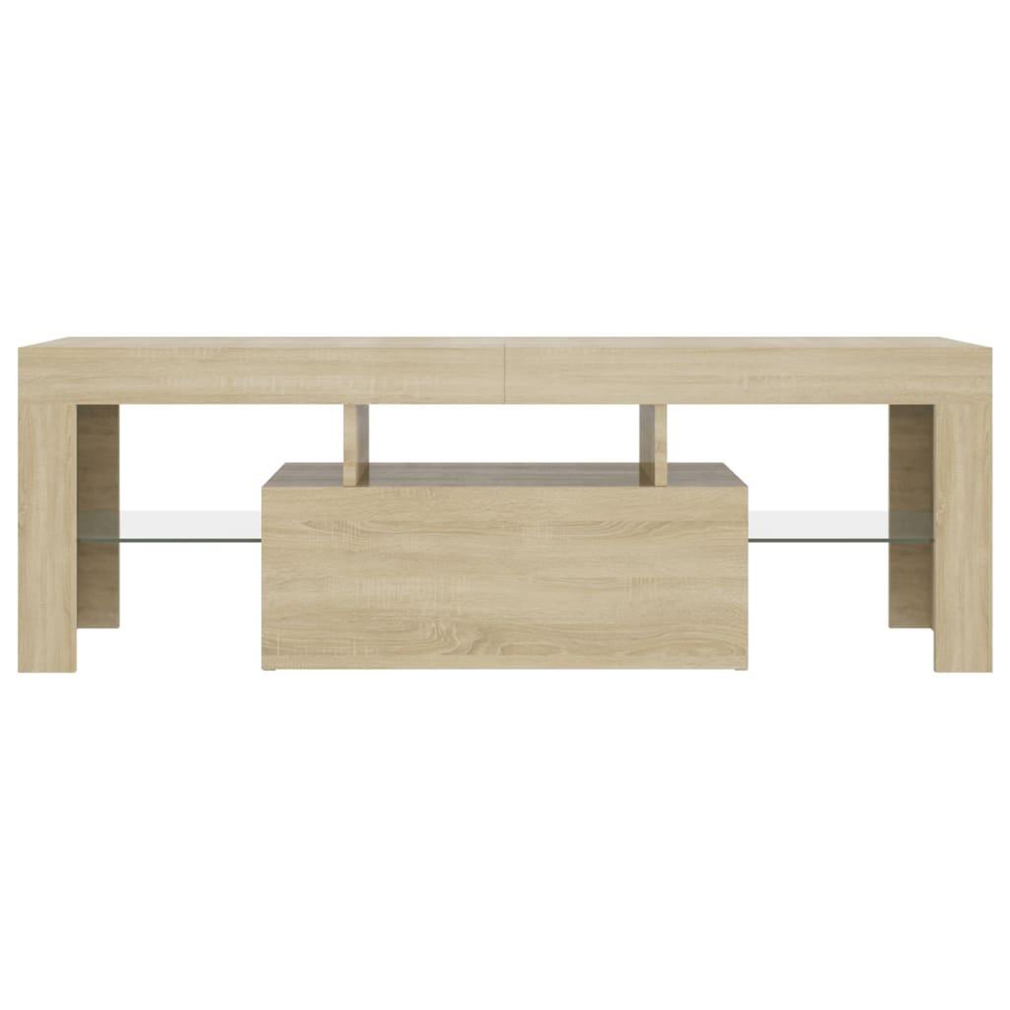 Voir la diapositive 5 : VIDAXL Meuble TV avec lumieres LED chene sonoma 120x35x40 cm