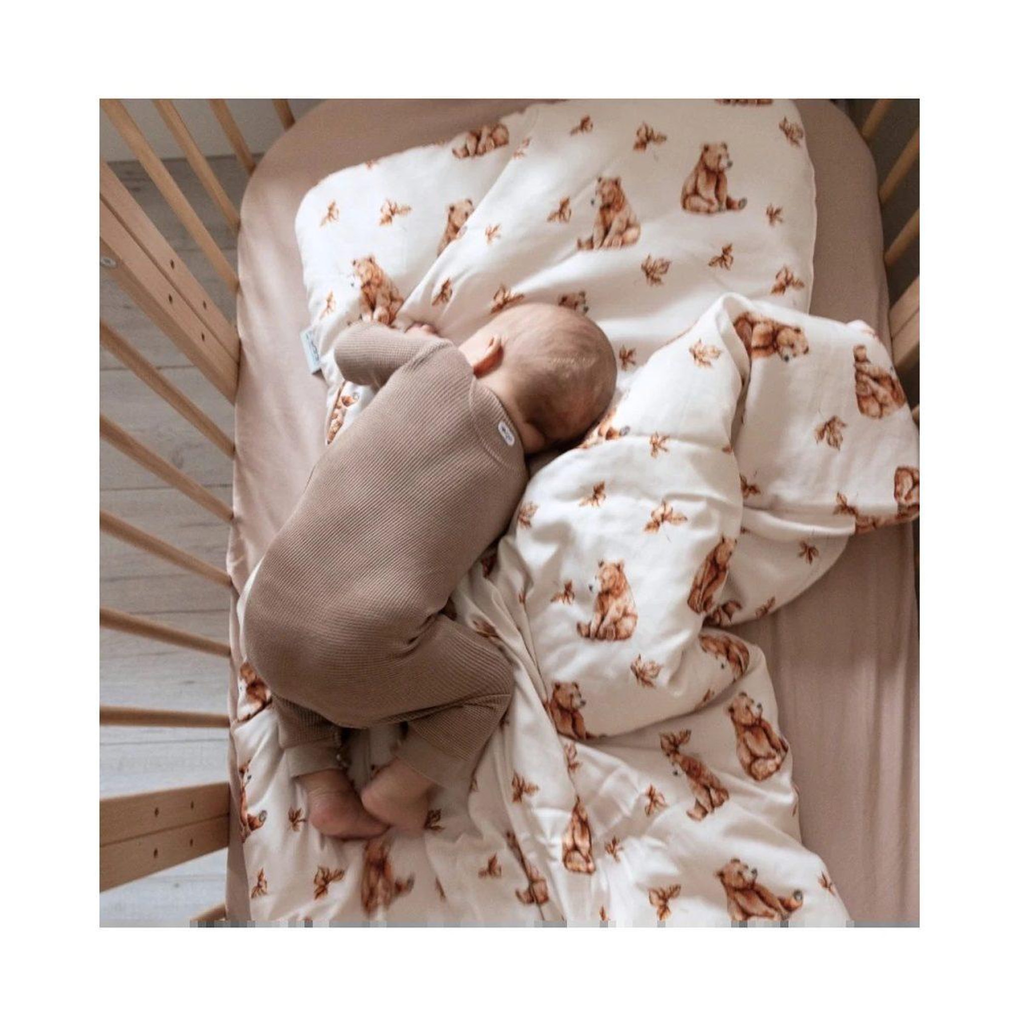 Voir la diapositive 2 : WALDIN Couette bébé 120 × 90 cm - motif oursons, blanc
