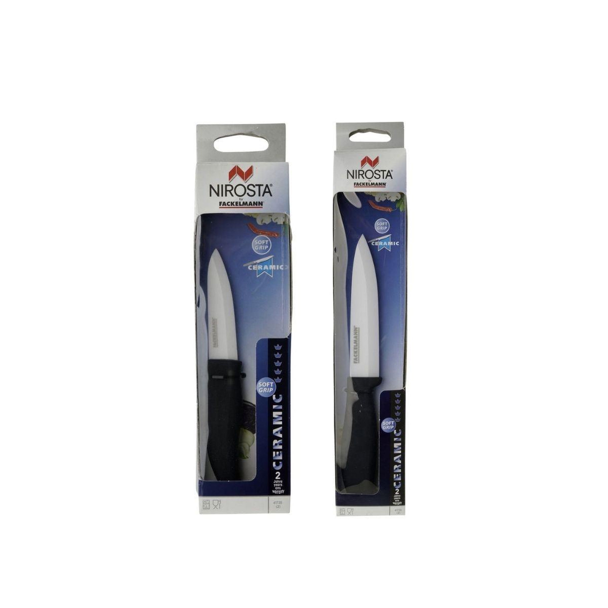 Voir la diapositive 5 : NIROSTA Set de 2 couteaux de cuisine lame en céramique 18 et 24 cm nirosta