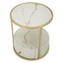 Voir la diapositive 3 : Paris Prix Table de Chevet Effet Marbre  Sharon  48cm Blanc & Or