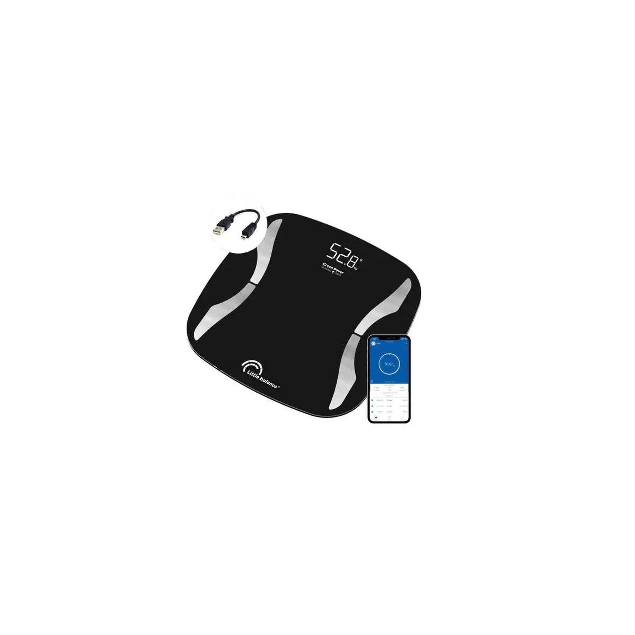 Voir la diapositive 2 : LITTLE BALANCE Pèse-personne électronique 180kg/100g noir - 8651