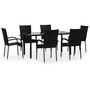 Voir la diapositive 2 : VIDAXL Ensemble a manger de jardin 7 pcs Noir Resine tressee