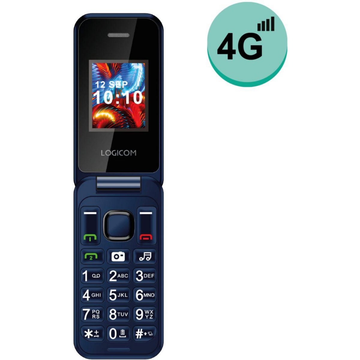 Logicom Téléphone portable Fleep 450 Bleu 4G