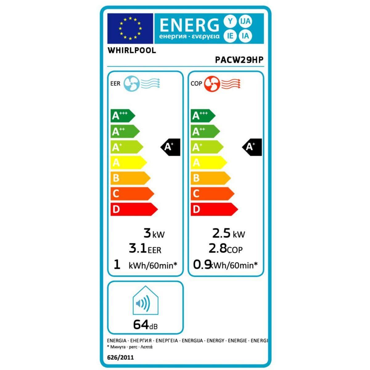 Whirlpool Clim réversible PACW29HP