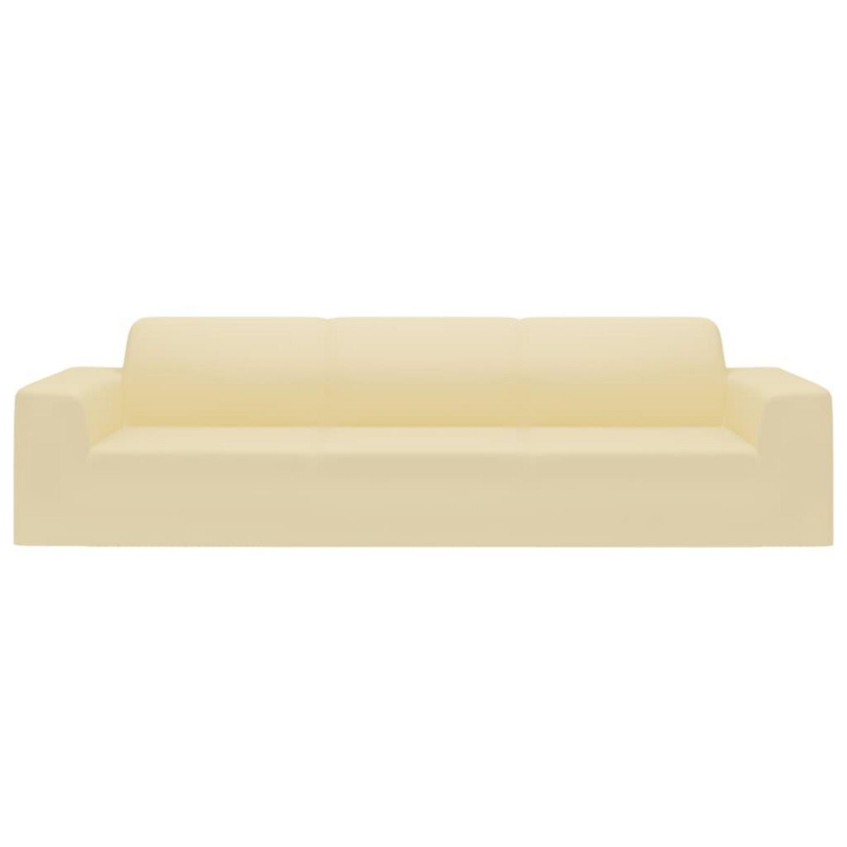 VIDAXL Housse extensible de canape 4 places Creme Jersey de polyester
