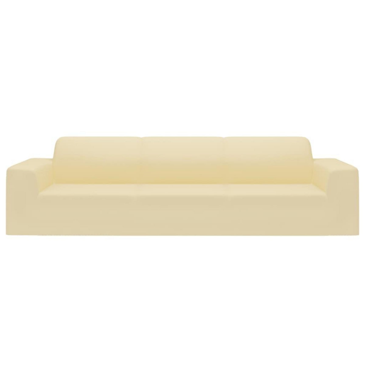 VIDAXL Housse extensible de canape 4 places Creme Jersey de polyester