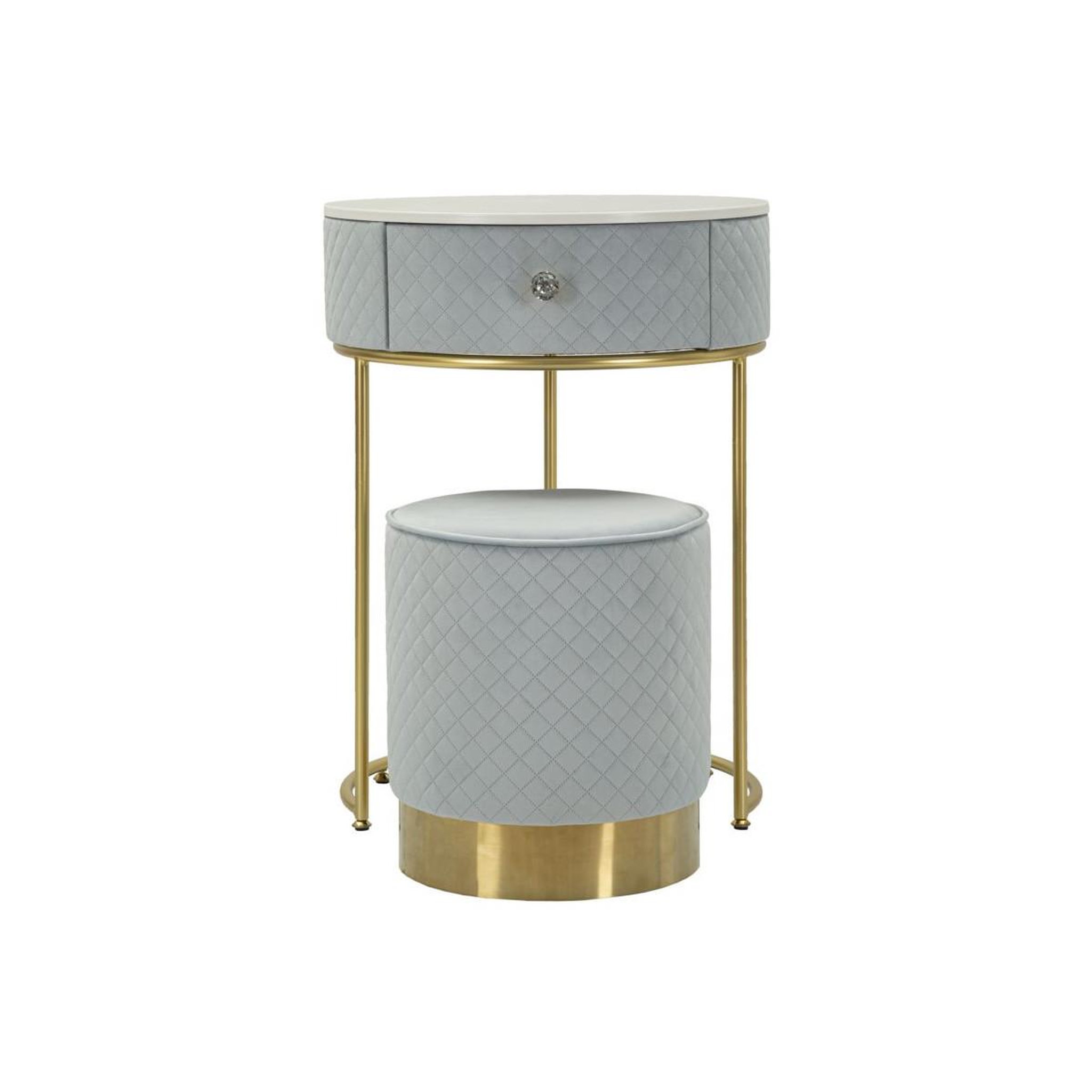 Voir la diapositive 2 : Paris Prix Coiffeuse d'appoint design  vellit  70cm bleu clair & or