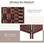 Voir la diapositive 6 : HOMCOM Paravent séparateur de pièce pliable 4 panneaux dim. 180L x 180H cm bois osier tressé