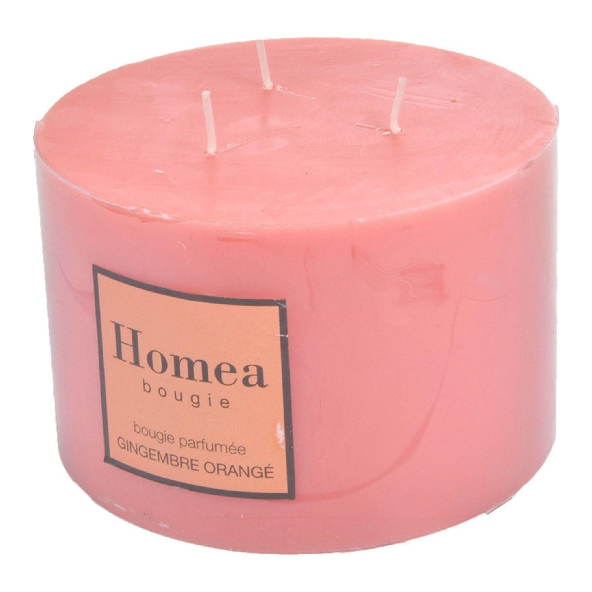 Voir la diapositive 2 : HOMEA Bougie déco parfumée  trendie  15cm gingembre orange