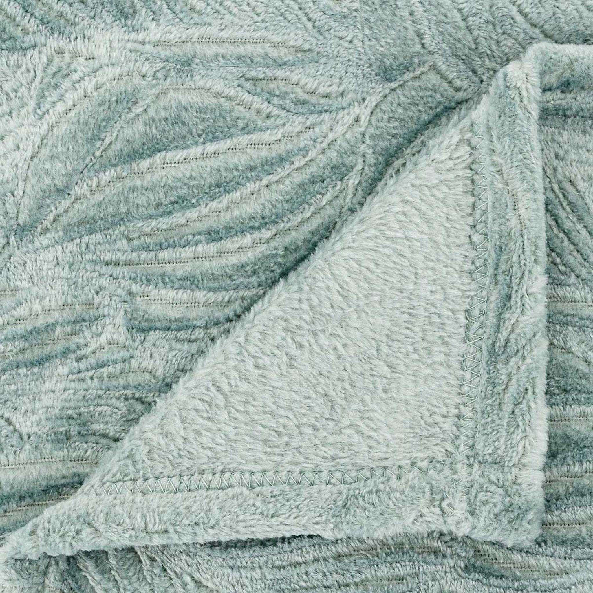 Voir la diapositive 2 : ATMOSPHERA Plaid déco flanelle  ryo  180x230cm bleu givre
