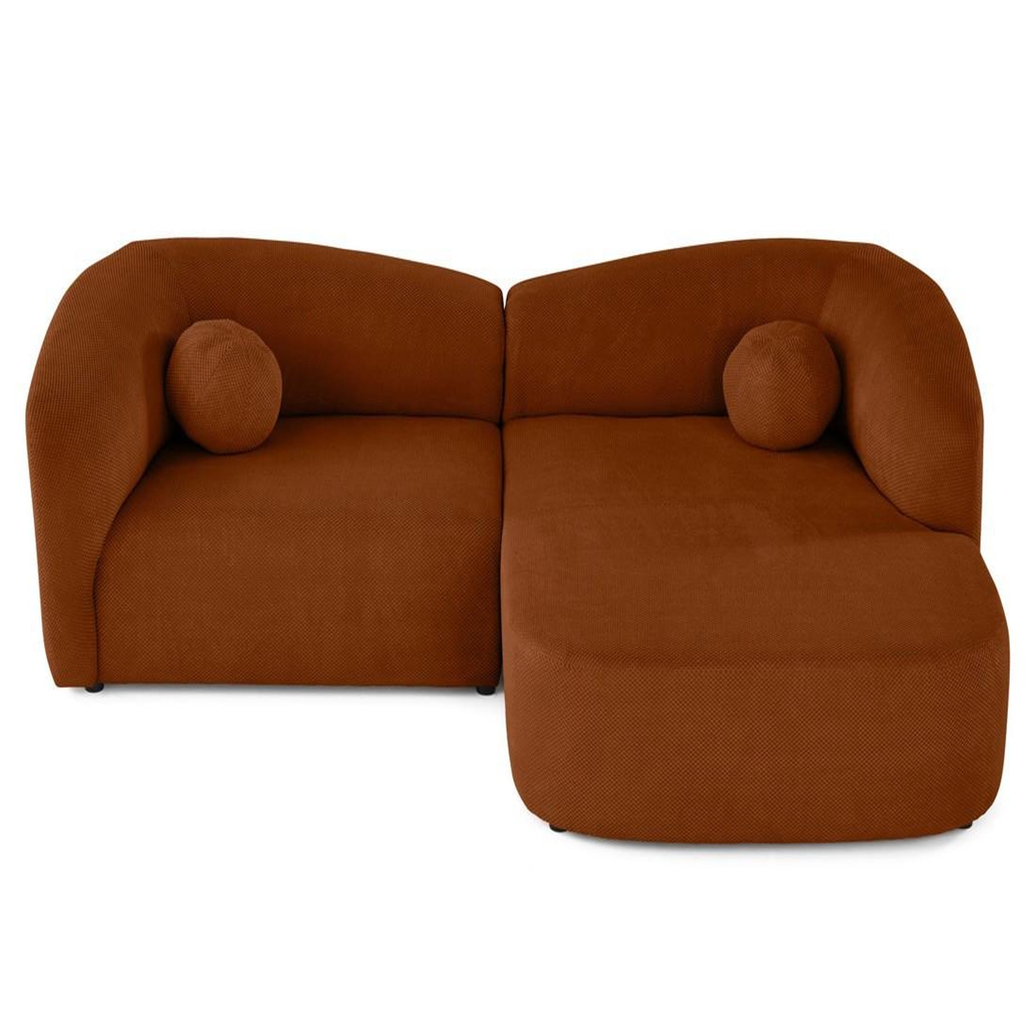 Voir la diapositive 2 : LISA DESIGN Charles - canapé d'angle droit 4 places en velours texturé