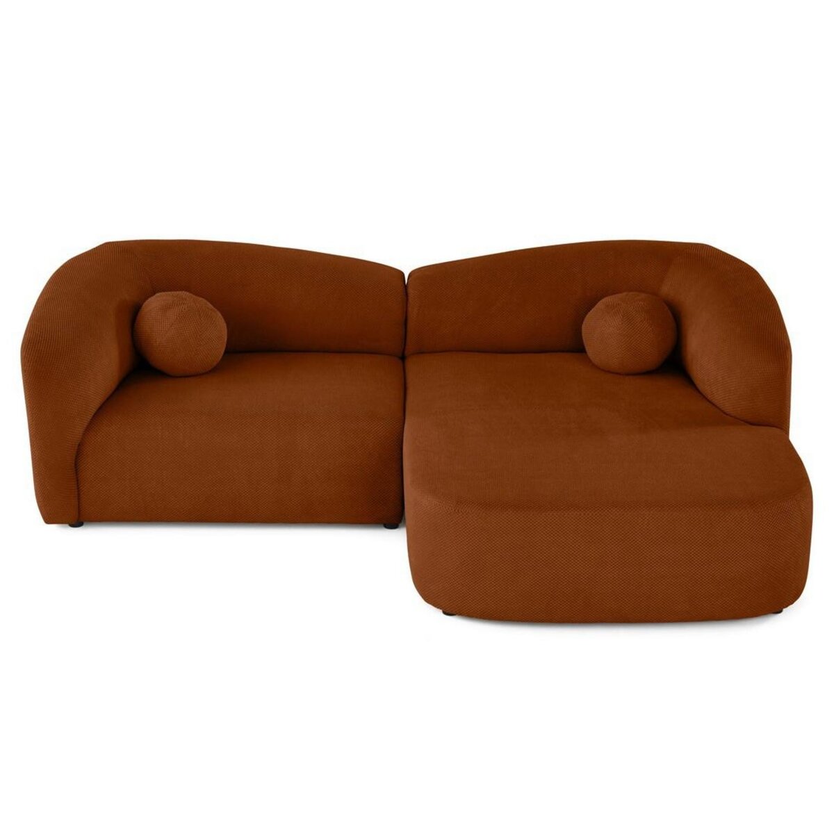 LISA DESIGN Charles - canapé d'angle droit 4 places en velours texturé