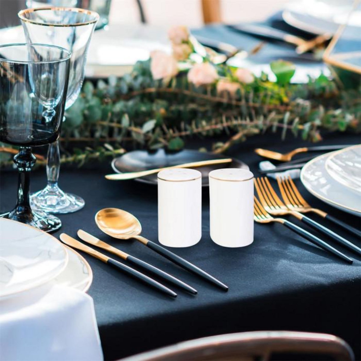 Paris Prix Lot Salière & Poivrière Design  Liseré  8cm Blanc