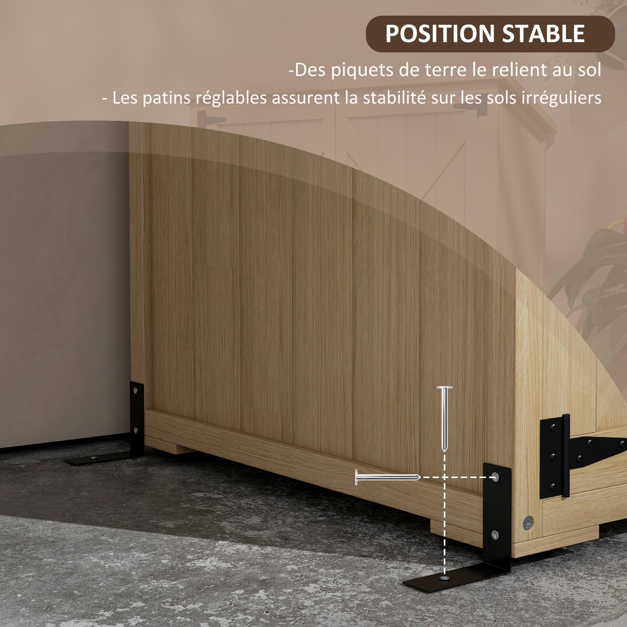 Voir la diapositive 6 : OUTSUNNY Armoire de jardin abri de jardin 2 portes croisillons 2 étagères toit bitumé bois sapin pré-huilé