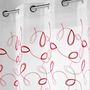 Voir la diapositive 2 : Paris Prix Rideau Voilage à Œillets  Hoops  140x240cm Rouge