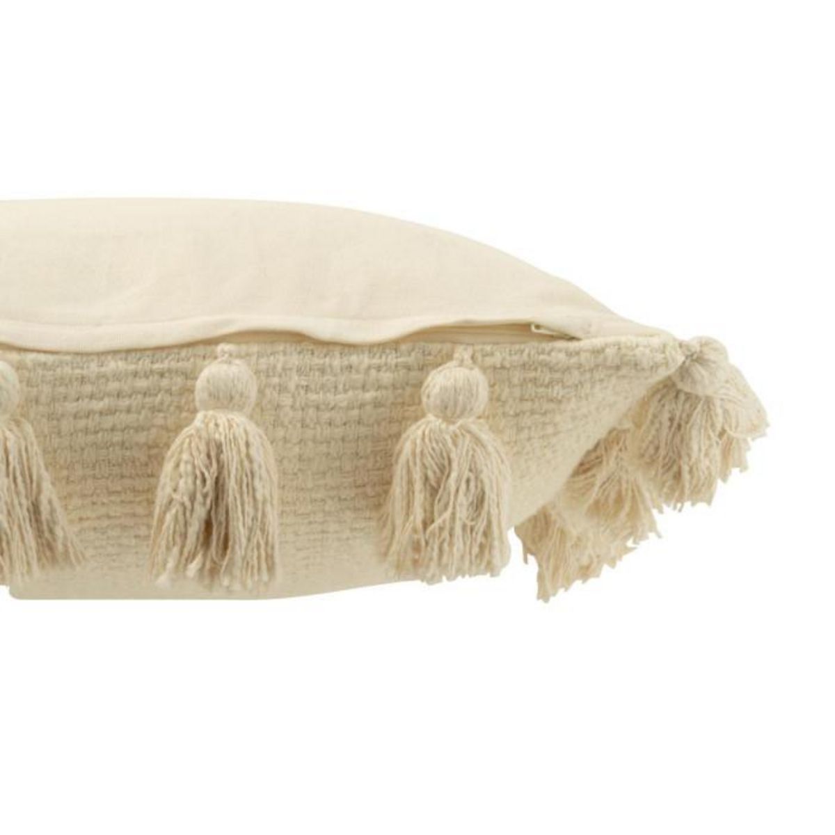 Paris Prix Coussin Déco Tissé  Floches  45x45cm Blanc