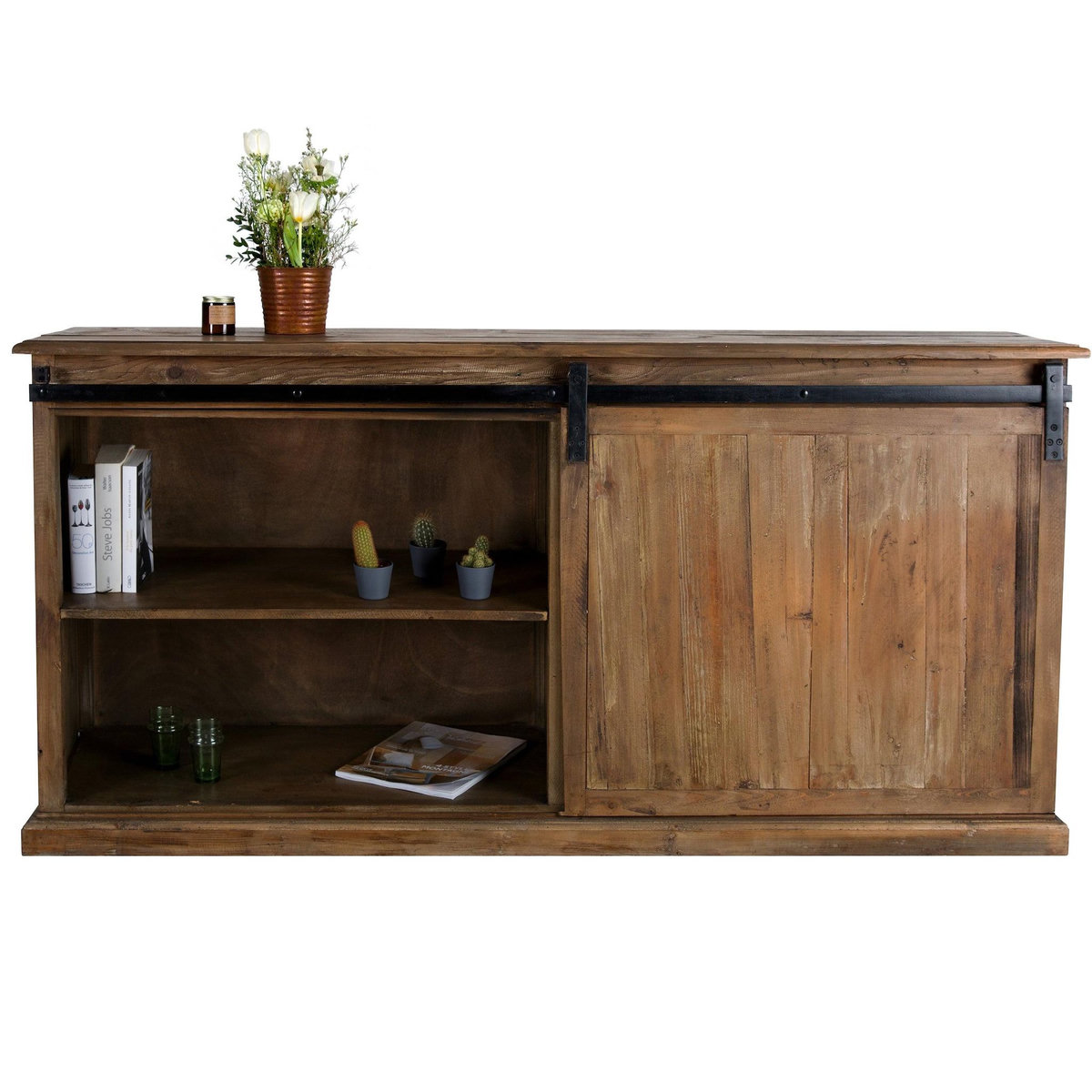 Rendez vous déco Buffet en bois recyclé, 6 tiroirs et 1 porte coulissante-Sari