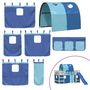 Voir la diapositive 2 : VIDAXL Rideaux pour lit mezzanine avec tunnel bleu polyester
